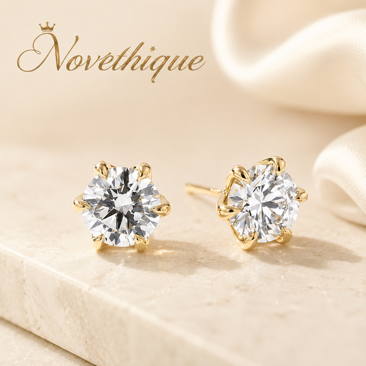 Novethique™ 2.01ct D–VVS2 Caraline Round Lab-Grown Diamond Stud Earrings