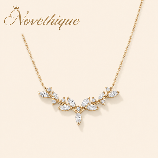 Novethique™ Sylvan Antler-Inspired Marquise Cluster Necklace