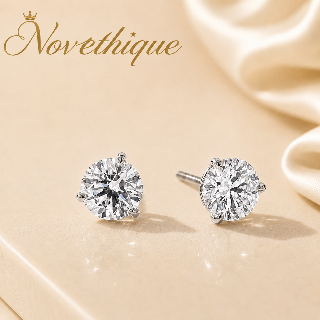 Novethique™ Core 2.01ct D–VVS2 Round Lab-Grown Diamond Martini Stud Earrings